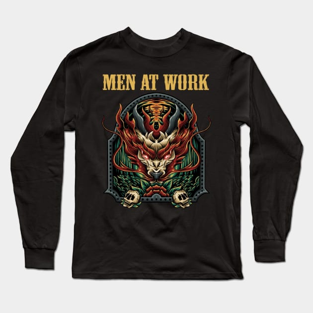 WORK AT THE MEN BAND Long Sleeve T-Shirt by Bronze Archer